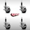 Service Caster 3'' SS Black Poly Swivel 1'' Expanding Stem Caster Set with Brake, 4PK SCC-SSEX20S314-PPUB-BLK-TLB-1-4 - alternate 3